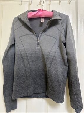 Ivivva Girls' Gray Ombre Quarter-Zip Pullover